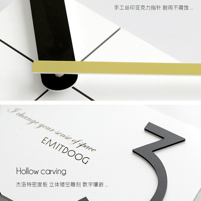 Rechteckige Wanduhr modernes minimalistisches Design