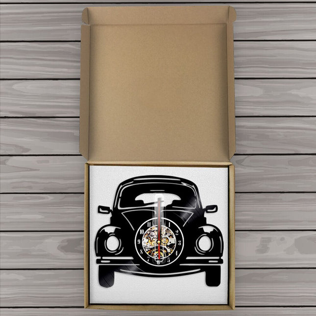 Auto Schallplattenuhr Käfer Retro Design