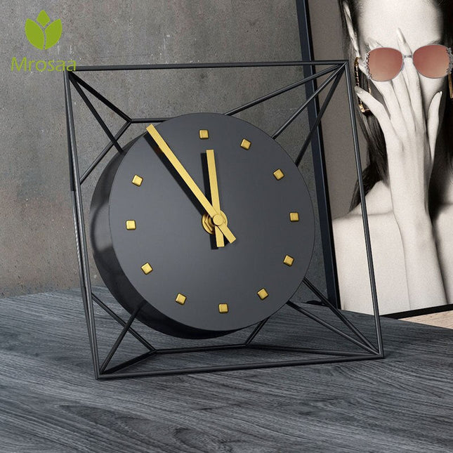 Moderne Design Tischuhr aus Metall