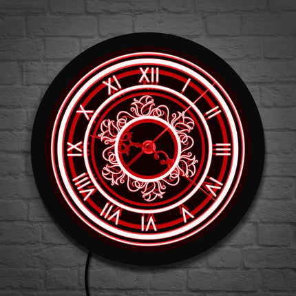 Retro Wanduhr römische Ziffern mit LED