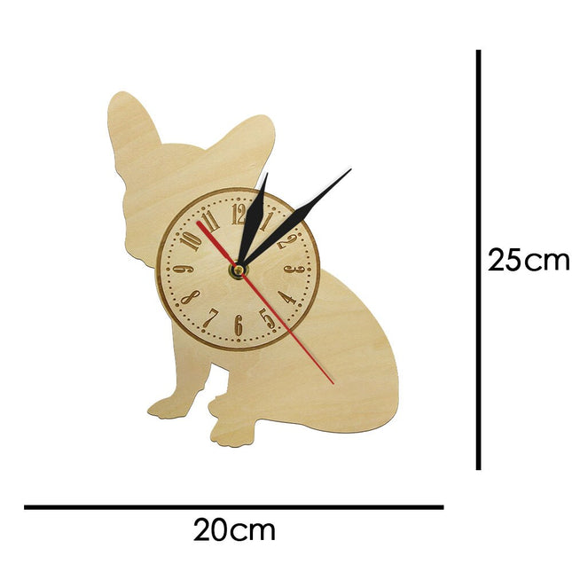Wanduhr aus Holz in Hundeform
