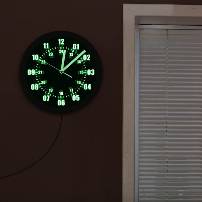 Militär Design Wanduhr mit LED-Licht