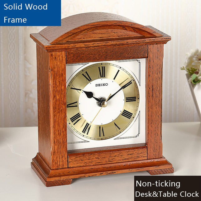 Klassische Tischuhr mit edlem Holzrahmen