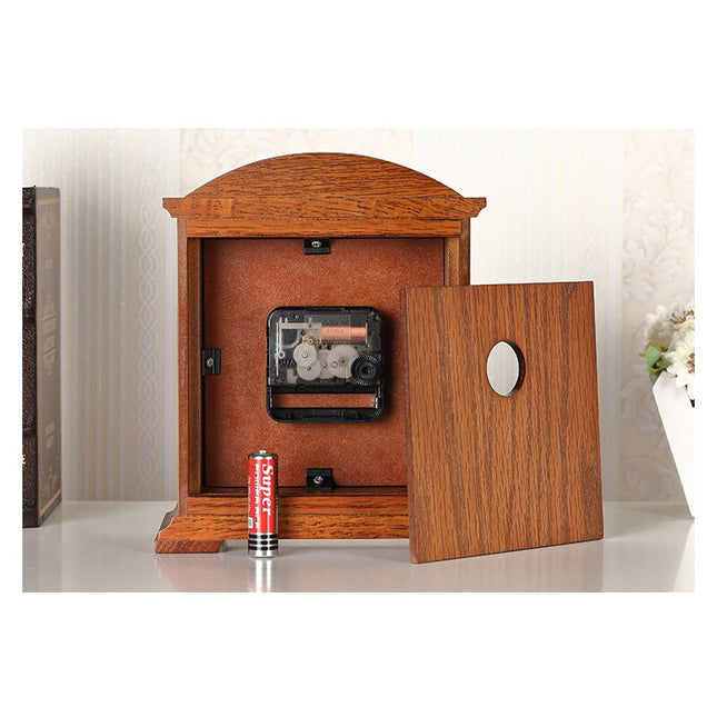 Klassische Tischuhr mit edlem Holzrahmen