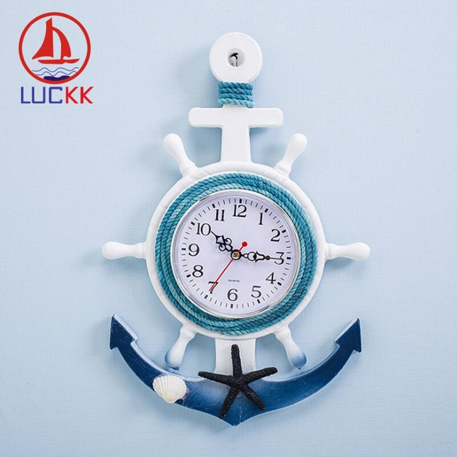 Maritime Wanduhr in Ankerform für Badezimmer