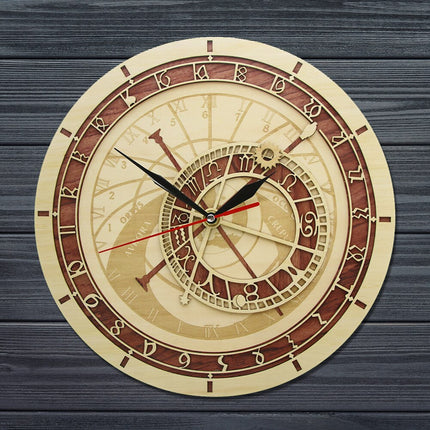 Astronomische Wanduhr aus Holz Design