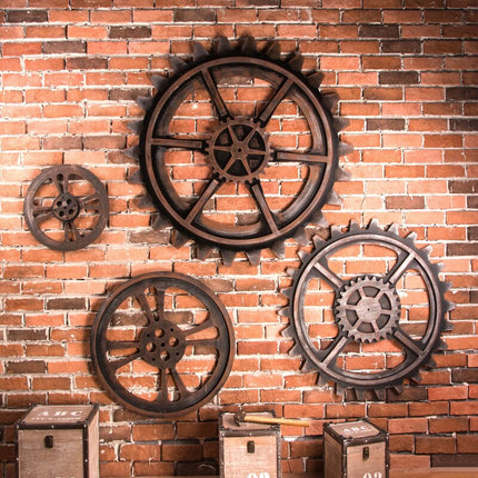 Vintage Wanduhr Zahnrad aus Metall