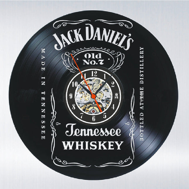 Jack Daniel's Logo Schallplattenuhr Vinyl