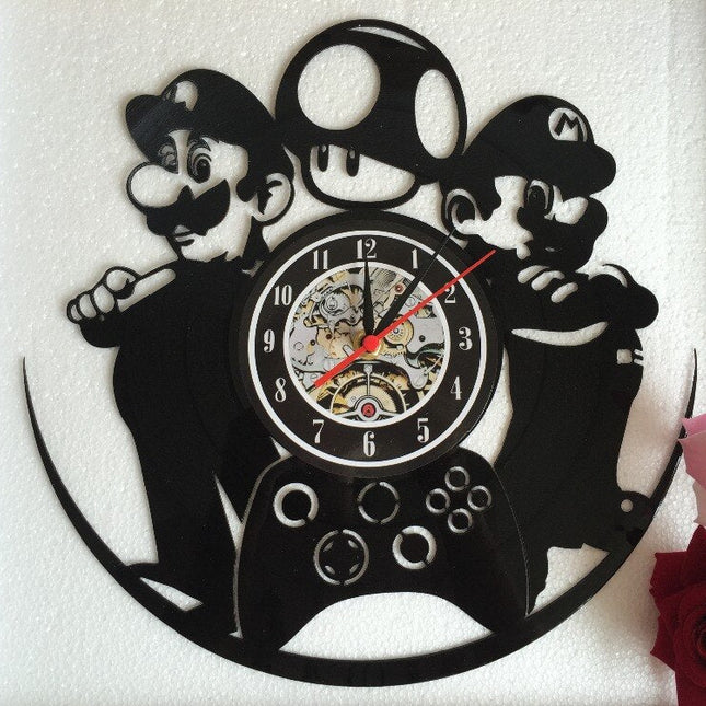 Super Mario Schallplattenuhr Gamer Zimmer Deko