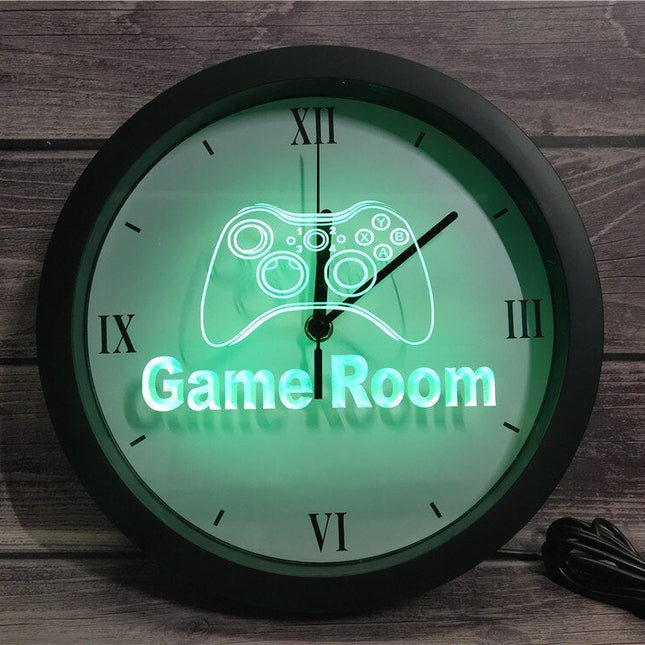 Game Room LED-Wanduhr für Gamer