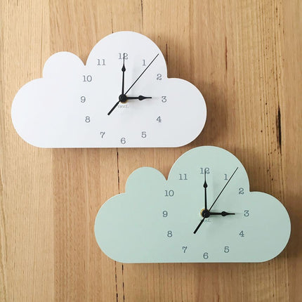 Wanduhr Wolke mit bunten Regentropfen