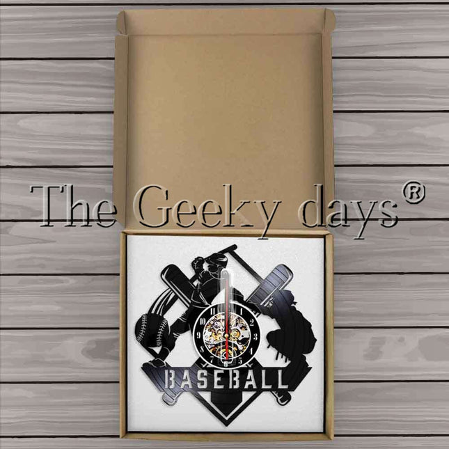 Baseball Schallplattenuhr als Sport-Geschenk