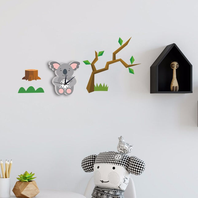 Süße Koala Wanduhr fürs Kinderzimmer