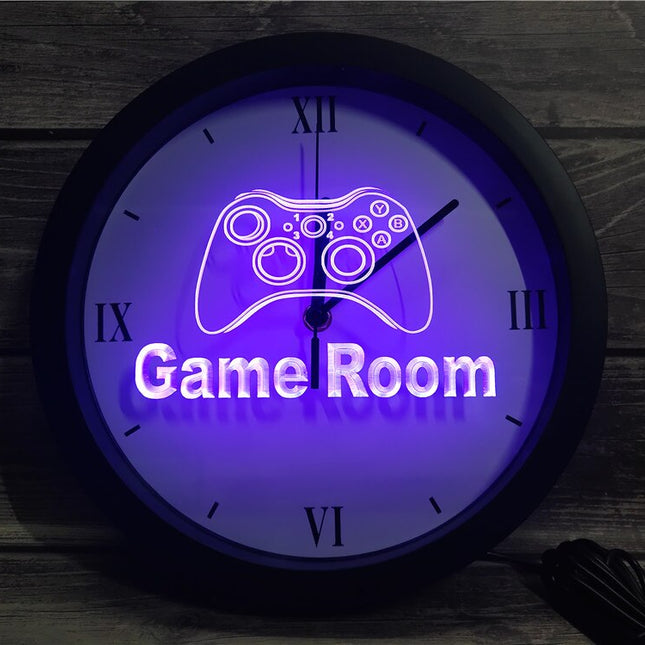 Game Room LED-Wanduhr für Gamer