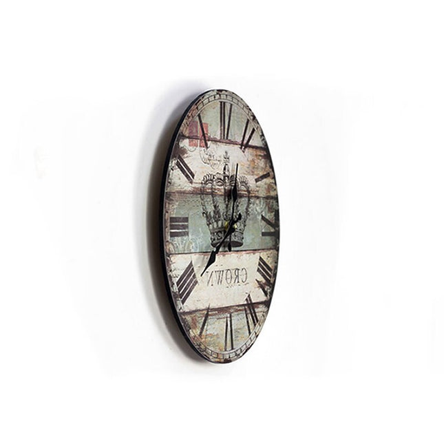Vintage Wanduhr rund mit Krone