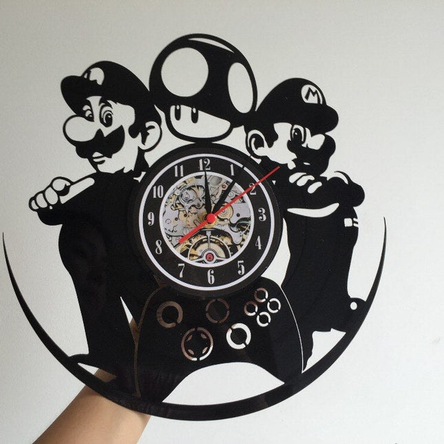 Super Mario Schallplattenuhr Gamer Zimmer Deko