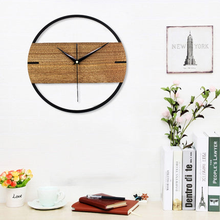 Skandinavische Wanduhr Holz und Metall