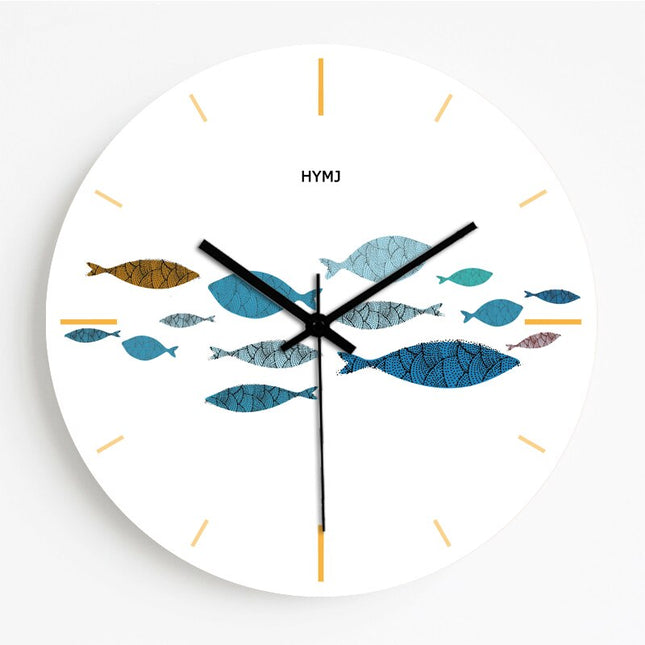 Runde Wanduhr Marmor und Glitzer