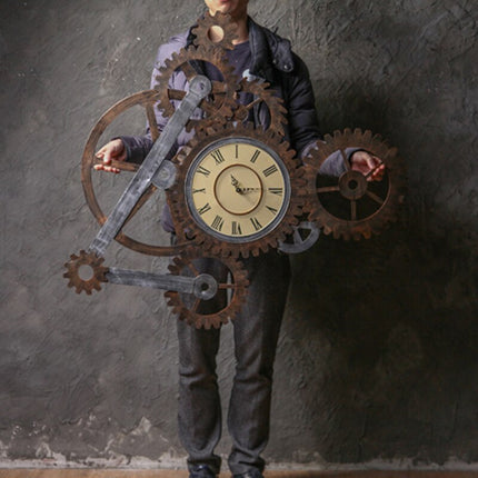 Steampunk Wanduhr Maschine mit Zahnrädern