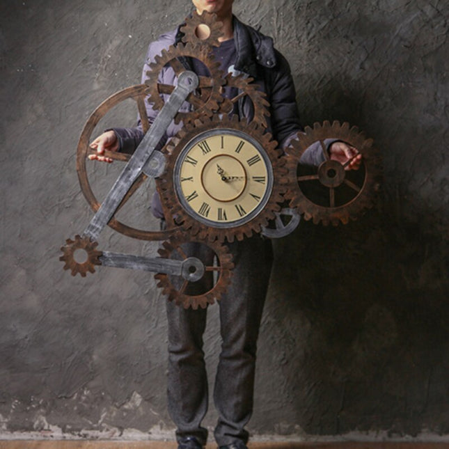Steampunk Wanduhr Maschine mit Zahnrädern