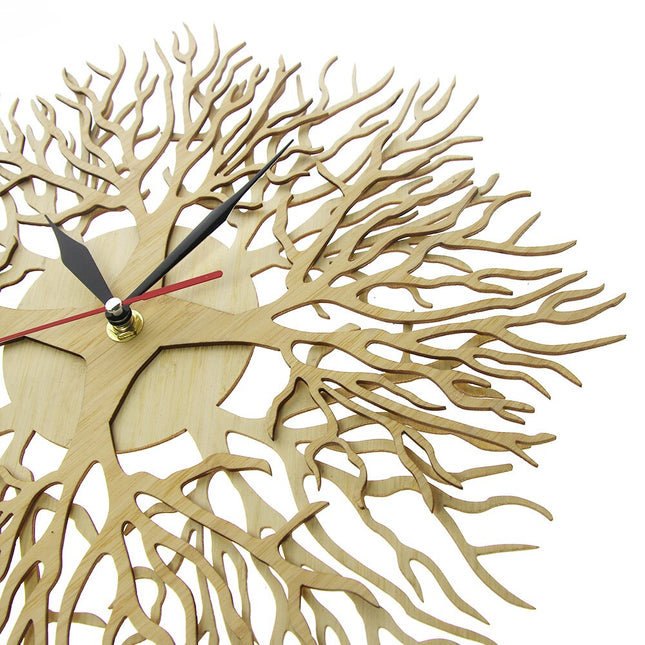 Wanduhr Lebensbaum aus Holz filigran