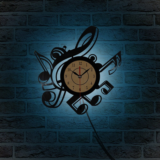 Musiknoten Schallplattenuhr als Geschenk für Musiker