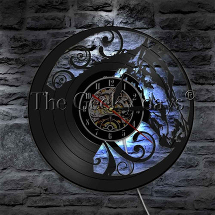 Antike Schallplattenuhr mit Pferde-Design