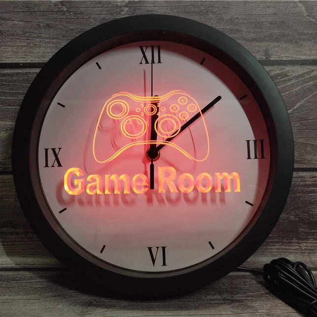Game Room LED-Wanduhr für Gamer