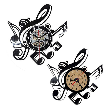 Schallplattenuhr mit Notenschlüssel als musikalisches Geschenk