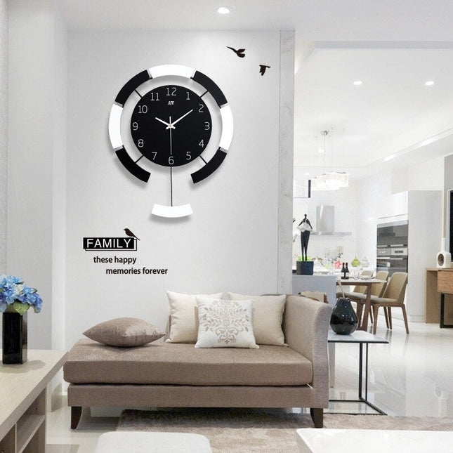 Moderne Pendeluhr Schwarz Weiß Design
