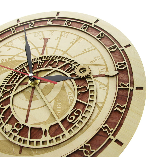 Astronomische Wanduhr aus Holz Design