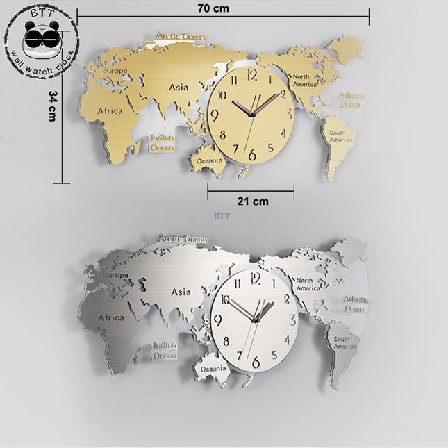 Große Weltkarte Wanduhr für Küche