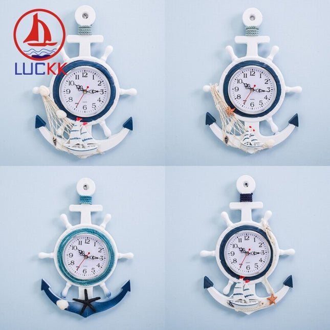 Maritime Wanduhr in Ankerform für Badezimmer