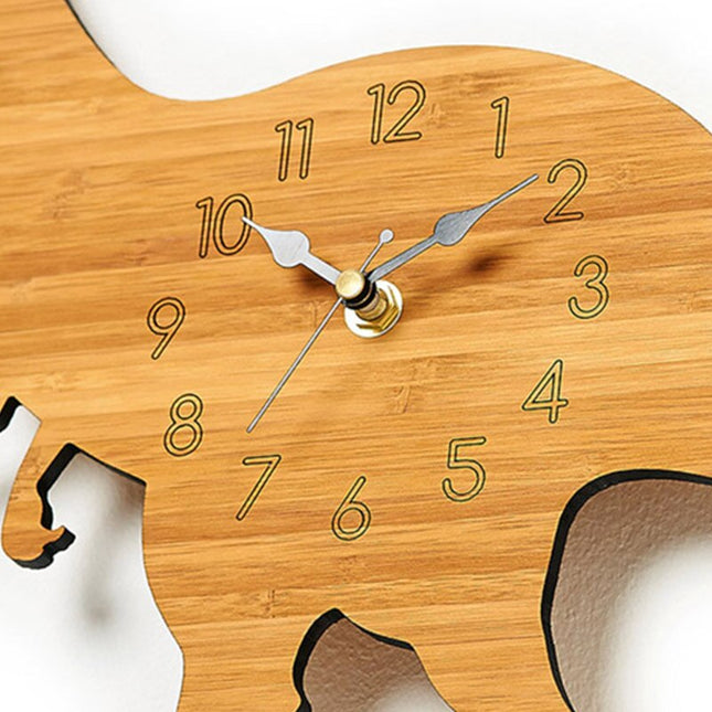 Wanduhr Dinosaurier Holz für Kinderzimmer
