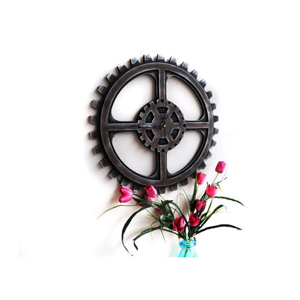 Vintage Wanduhr Zahnrad aus Metall