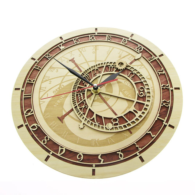 Astronomische Wanduhr aus Holz Design