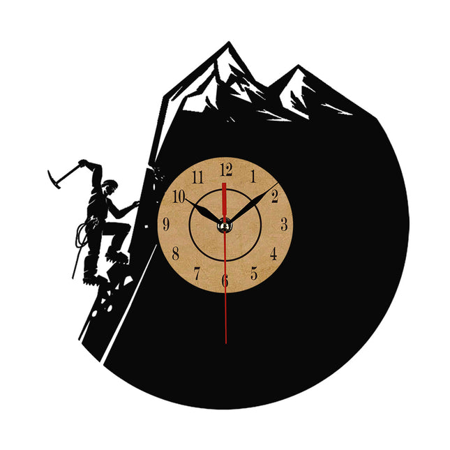 Klettern Schallplattenuhr für Bergsteiger als Geschenk
