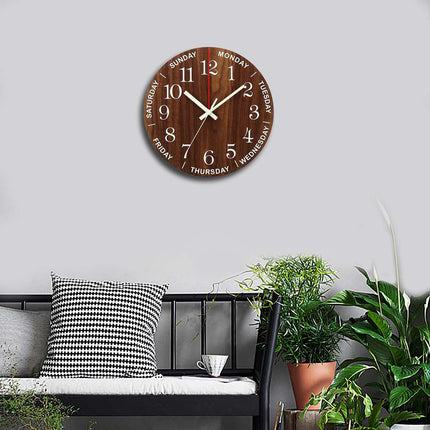 Leuchtende Wochentage Uhr aus Holz