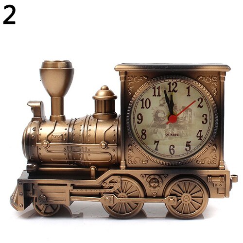 Tischuhr im Design einer Vintage-Lokomotive