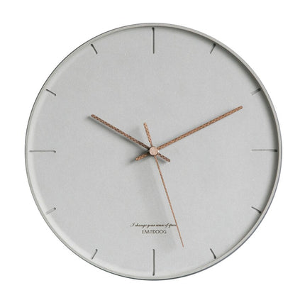 Minimalistische graue Wanduhr schlichtes Design