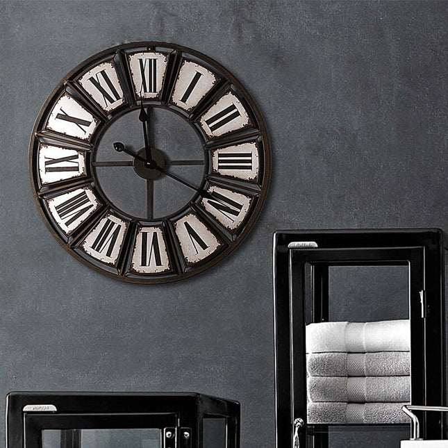 Große Vintage Wanduhr Römische Ziffern