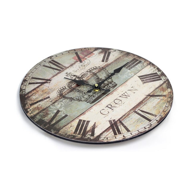 Vintage Wanduhr rund mit Krone