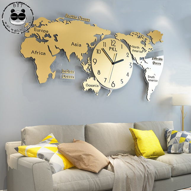 Große Weltkarte Wanduhr für Küche