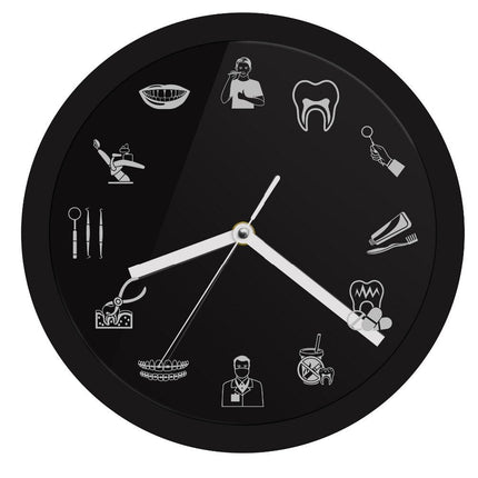 Zahnarzt Praxis Wanduhr mit LED-Beleuchtung