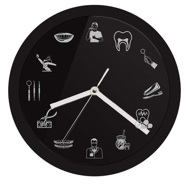 Zahnarzt Praxis Wanduhr mit LED-Beleuchtung