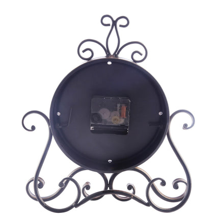 Vintage Tischuhr mit verschnörkeltem Ständer