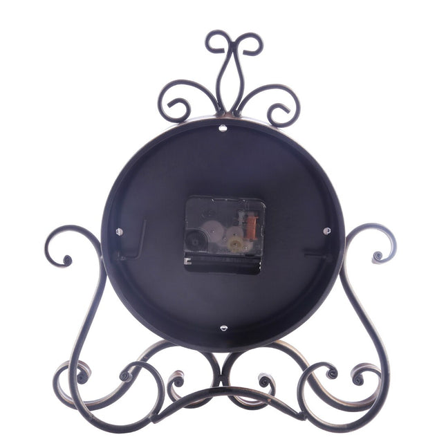 Vintage Tischuhr mit verschnörkeltem Ständer