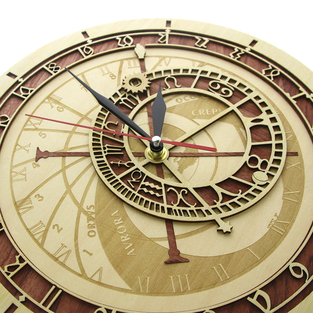 Astronomische Wanduhr aus Holz Design