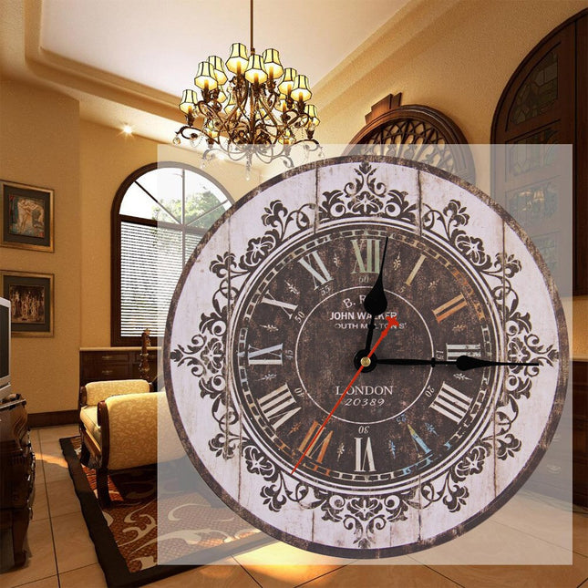 Vintage Wanduhr Holz im Antik-Look