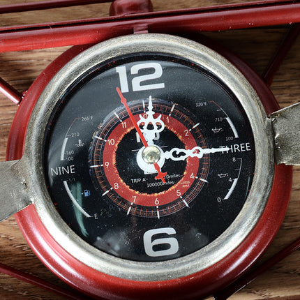 Vintage Wanduhr im Flugzeug-Design Metall